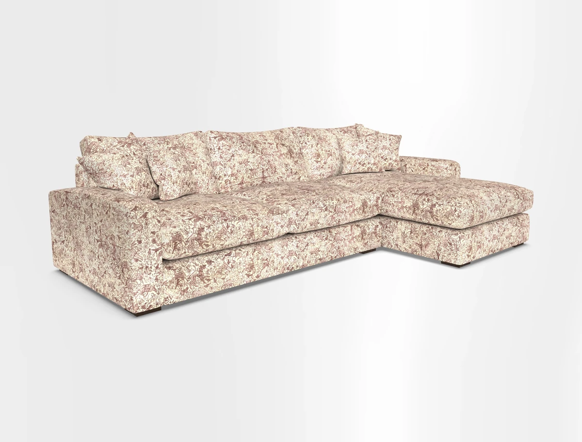 Stockbridge Chaise RHF in Two Tone Plain Biscuit