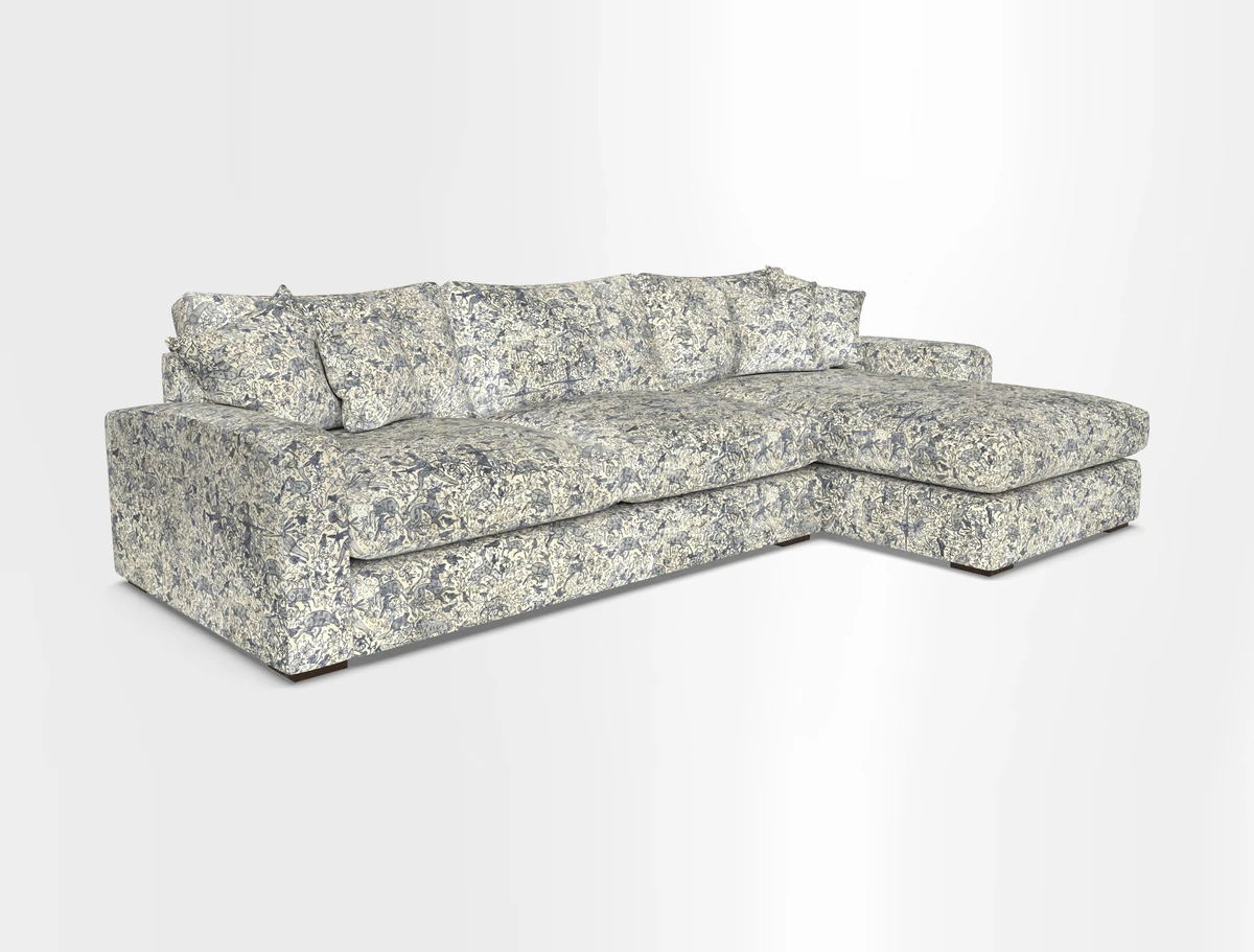 Stockbridge Chaise RHF in Two Tone Plain Biscuit