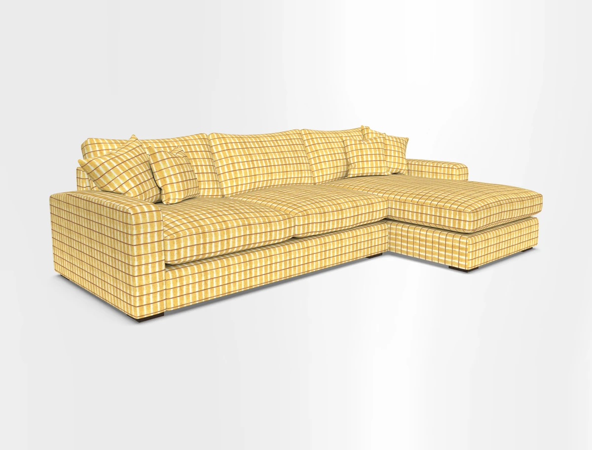 Stockbridge Chaise RHF in Two Tone Plain Biscuit