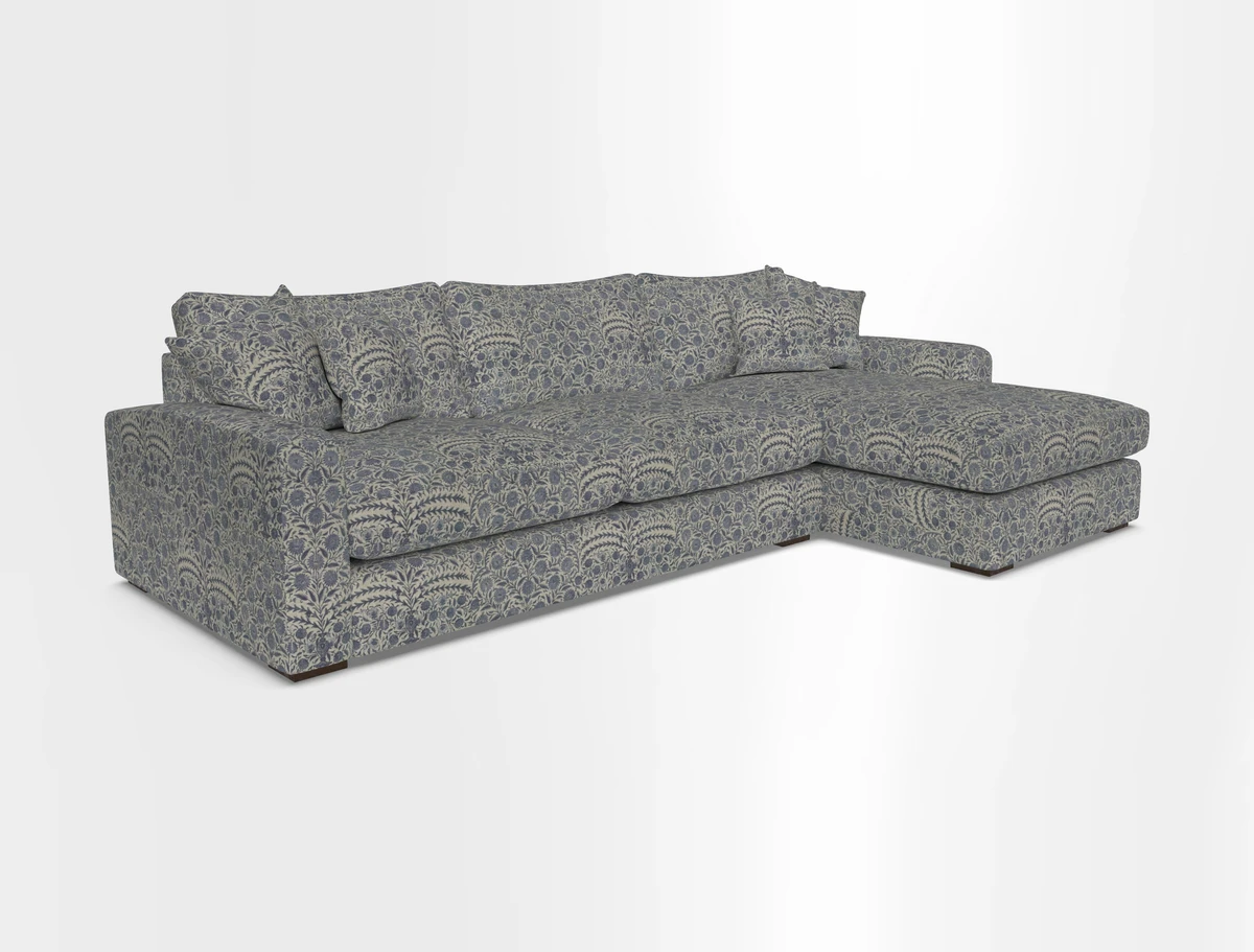 Stockbridge Chaise RHF in Two Tone Plain Biscuit