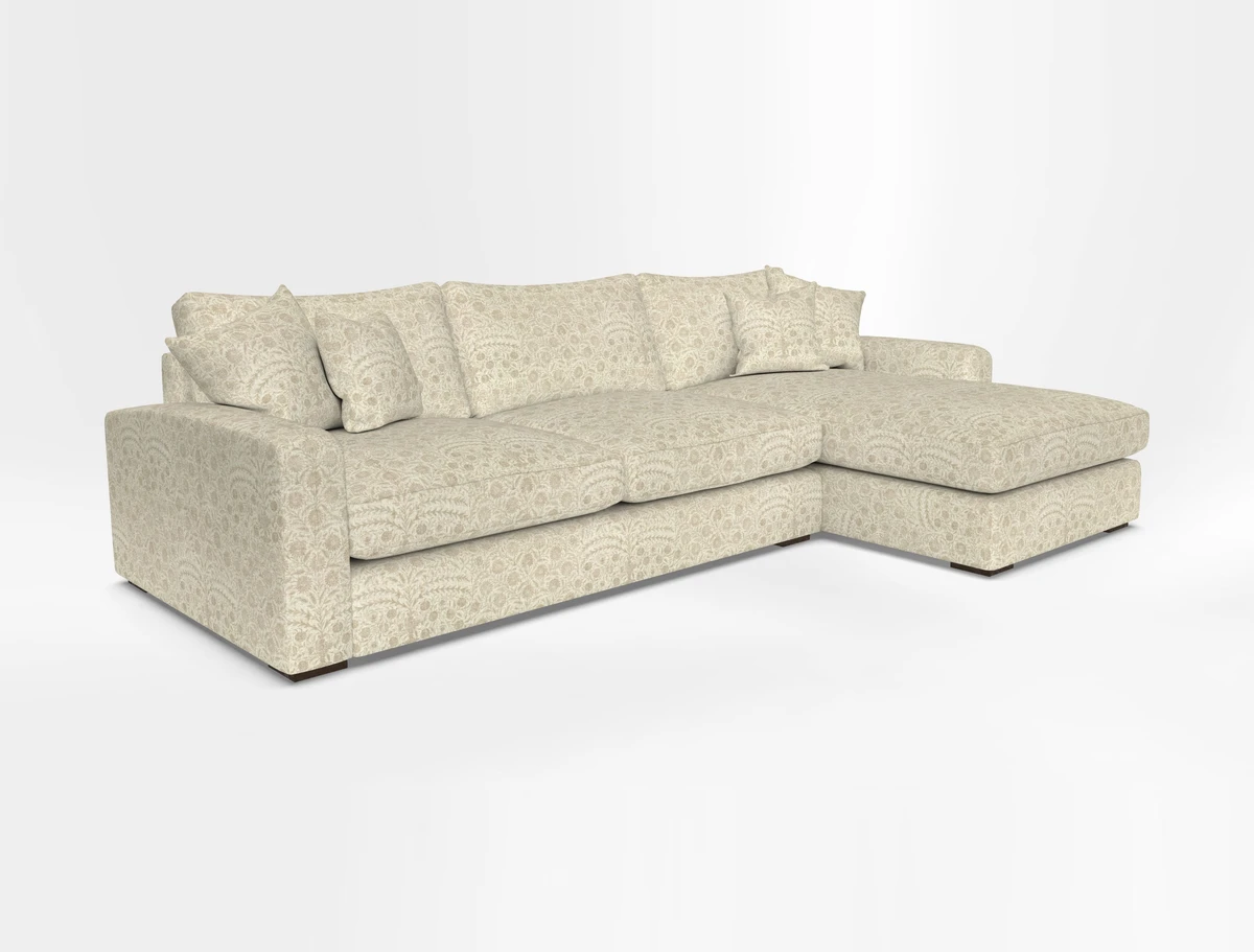 Stockbridge Chaise RHF in Two Tone Plain Biscuit