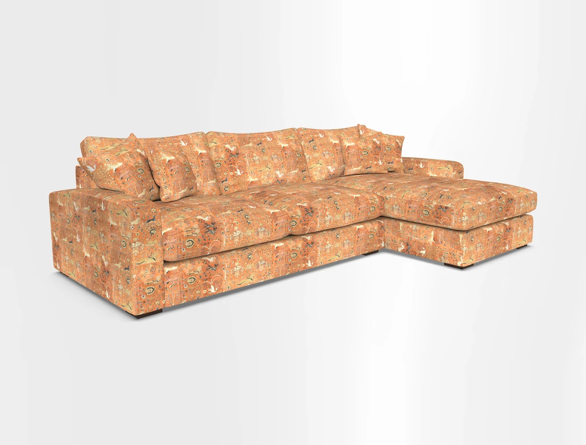 Stockbridge Chaise RHF in Two Tone Plain Biscuit