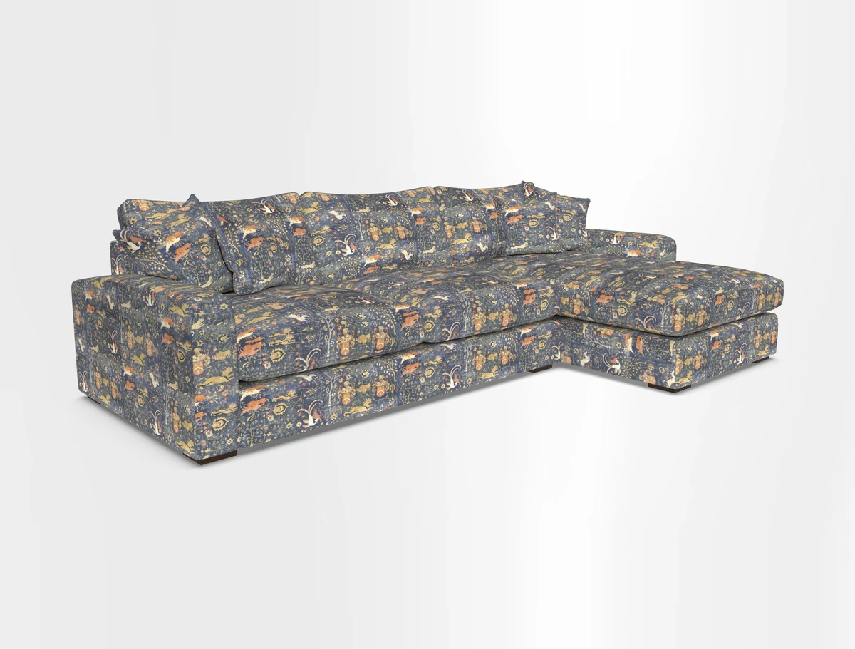 Stockbridge Chaise RHF in Two Tone Plain Biscuit