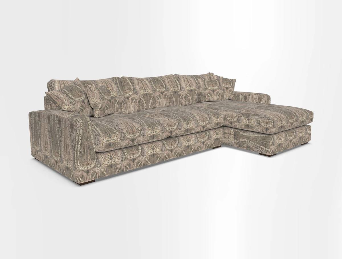 Stockbridge Chaise RHF in Two Tone Plain Biscuit
