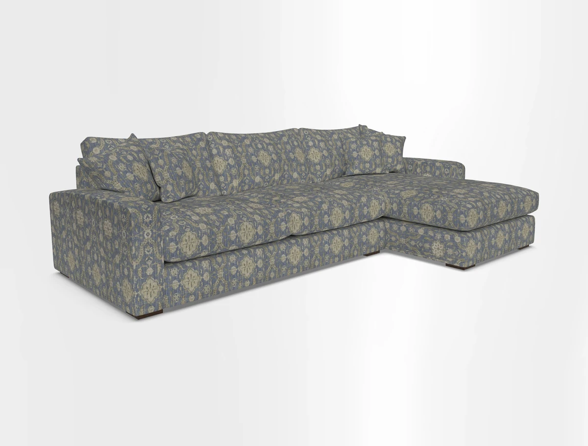 Stockbridge Chaise RHF in Two Tone Plain Biscuit