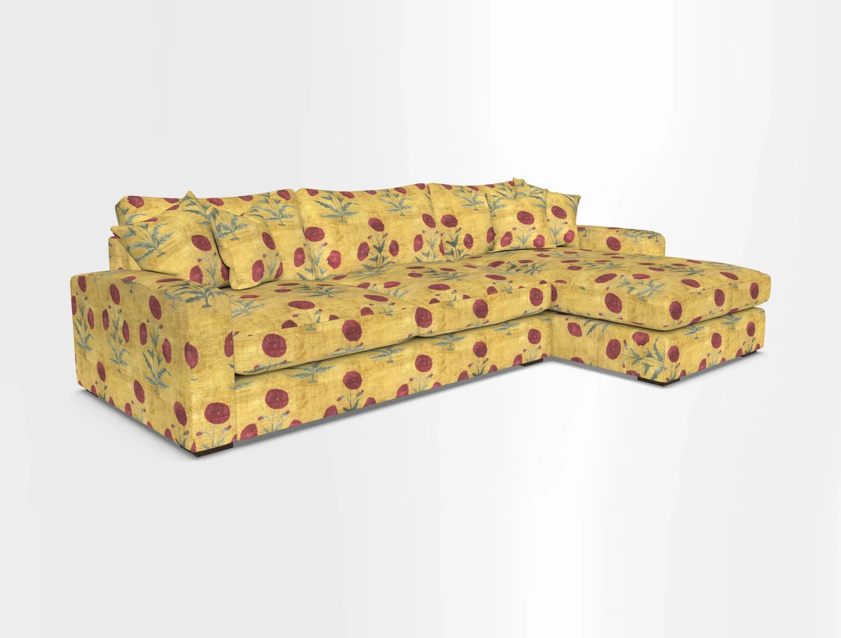 Stockbridge Chaise RHF in Two Tone Plain Biscuit