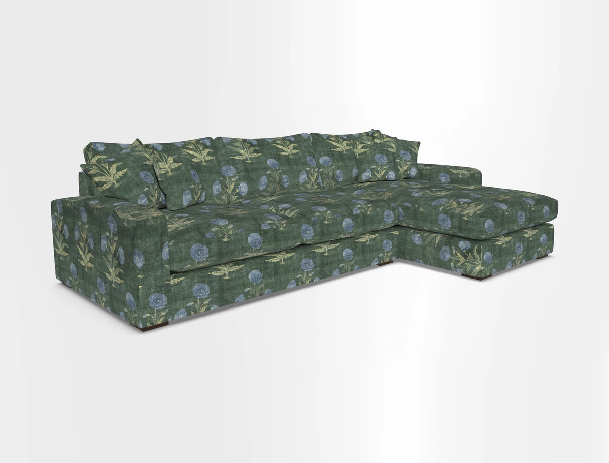 Stockbridge Chaise RHF in Two Tone Plain Biscuit