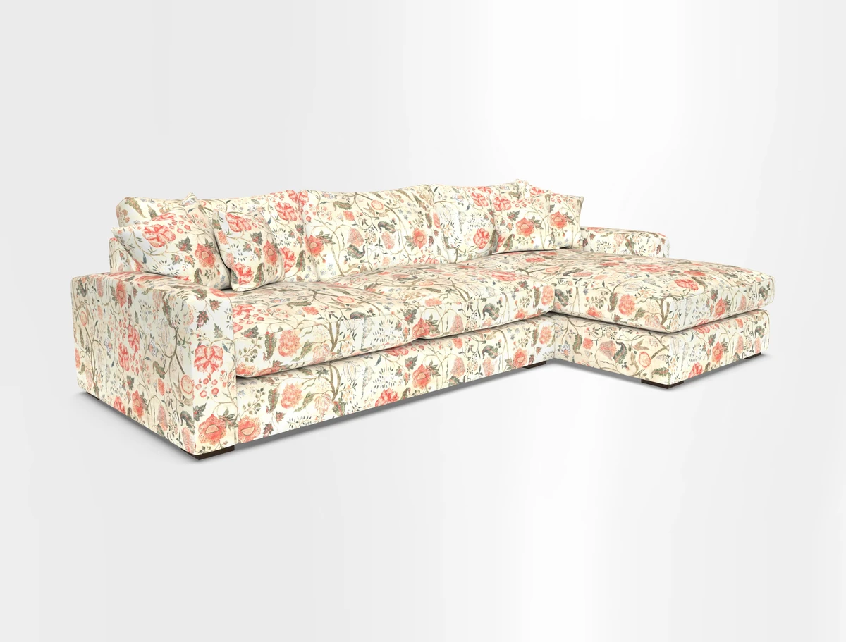 Stockbridge Chaise RHF in Two Tone Plain Biscuit