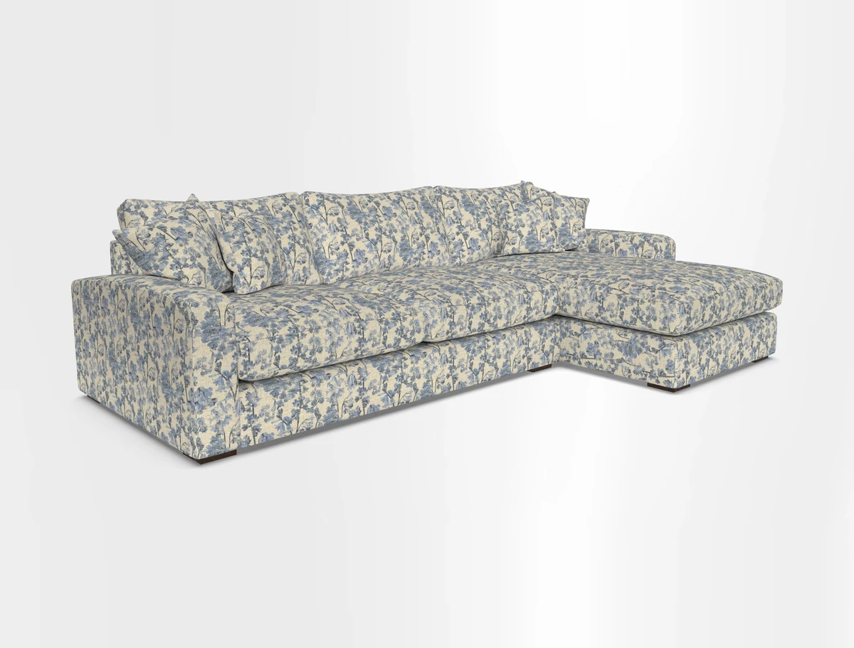 Stockbridge Chaise RHF in Two Tone Plain Biscuit