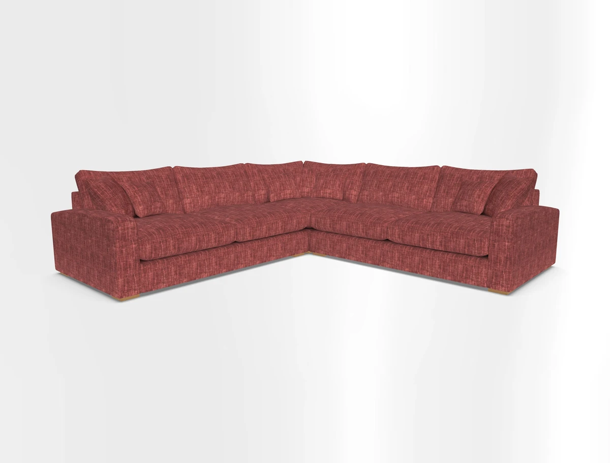 Stockbridge Corner Sofa RHF and LHF in V&A Threads of India Opulent Velvets Ikat Mirage Burnt Umber 
