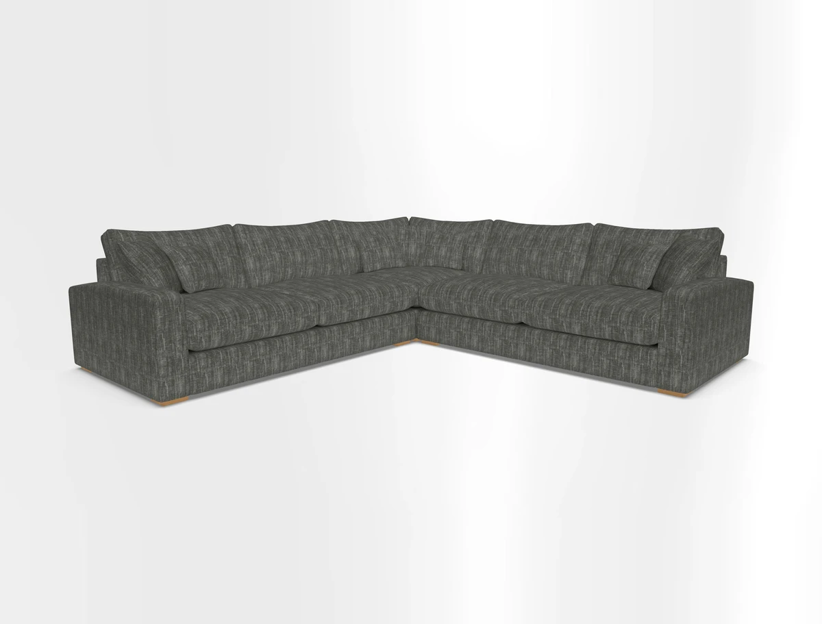 Stockbridge Corner Sofa RHF and LHF in V&A Threads of India Opulent Velvets Ikat Mirage Burnt Umber 