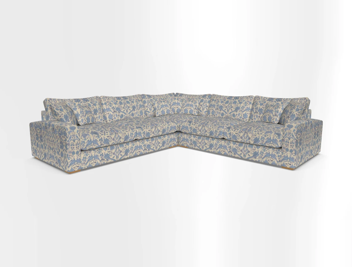 Stockbridge Corner Sofa RHF and LHF in V&A Threads of India Opulent Velvets Ikat Mirage Burnt Umber 