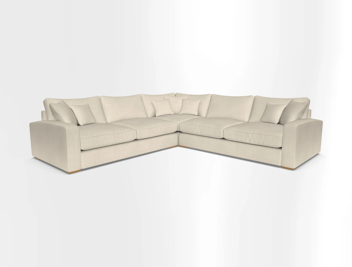Stockbridge Corner Sofa RHF and LHF in V&A Threads of India Opulent Velvets Ikat Mirage Burnt Umber 