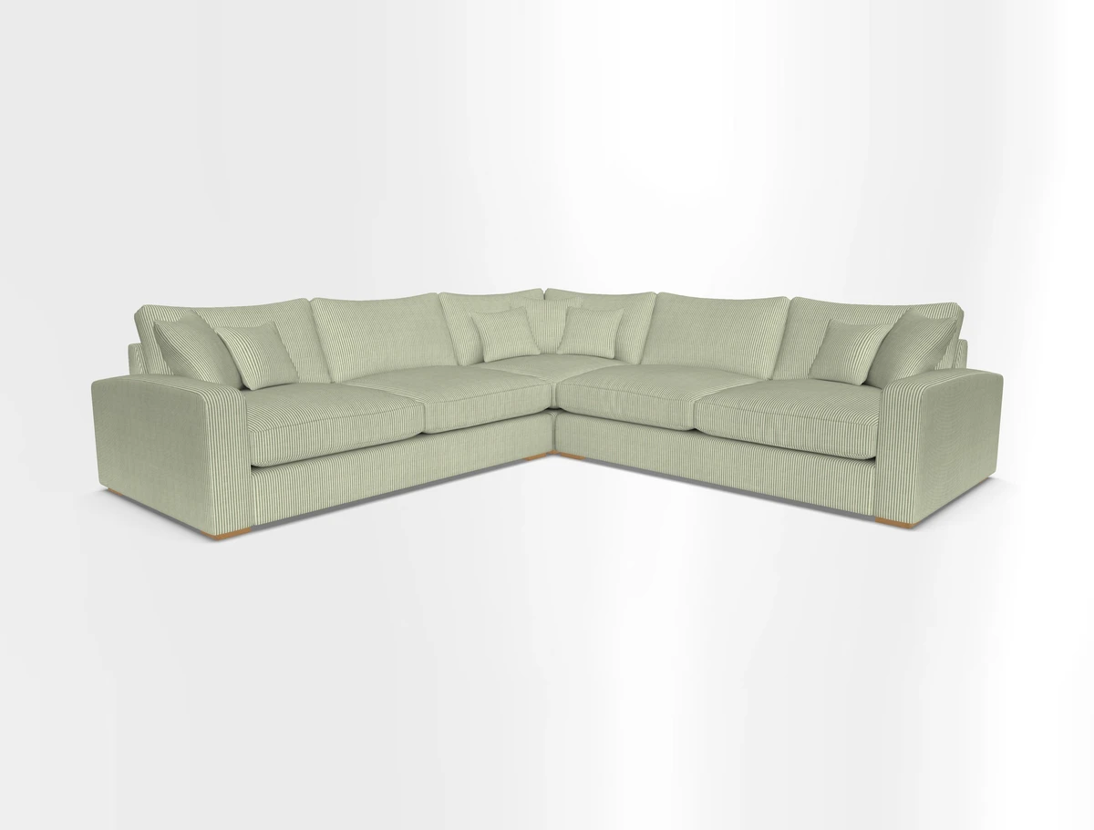 Stockbridge Corner Sofa RHF and LHF in V&A Threads of India Opulent Velvets Ikat Mirage Burnt Umber 