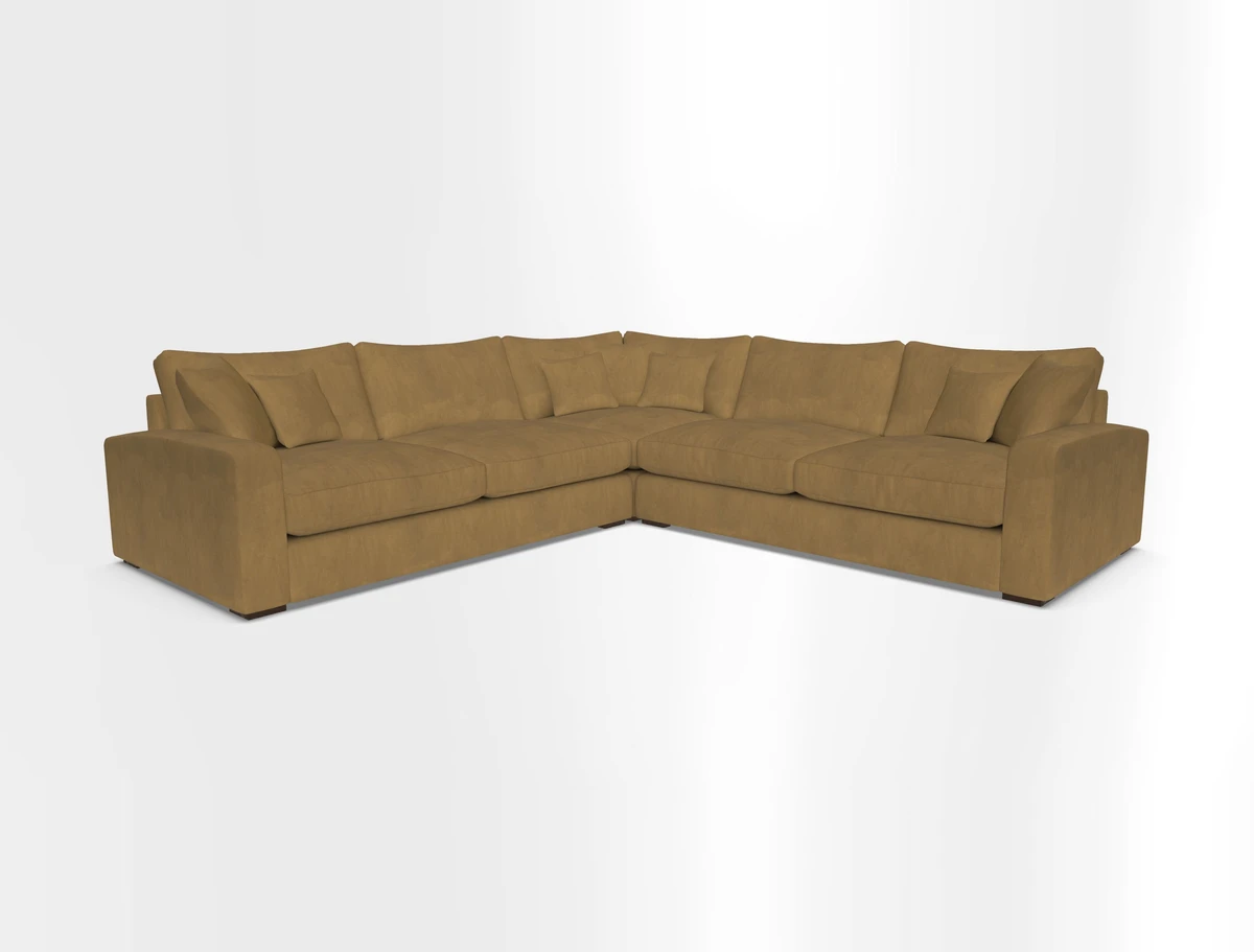 Stockbridge Corner Sofa RHF and LHF in V&A Threads of India Opulent Velvets Ikat Mirage Burnt Umber 