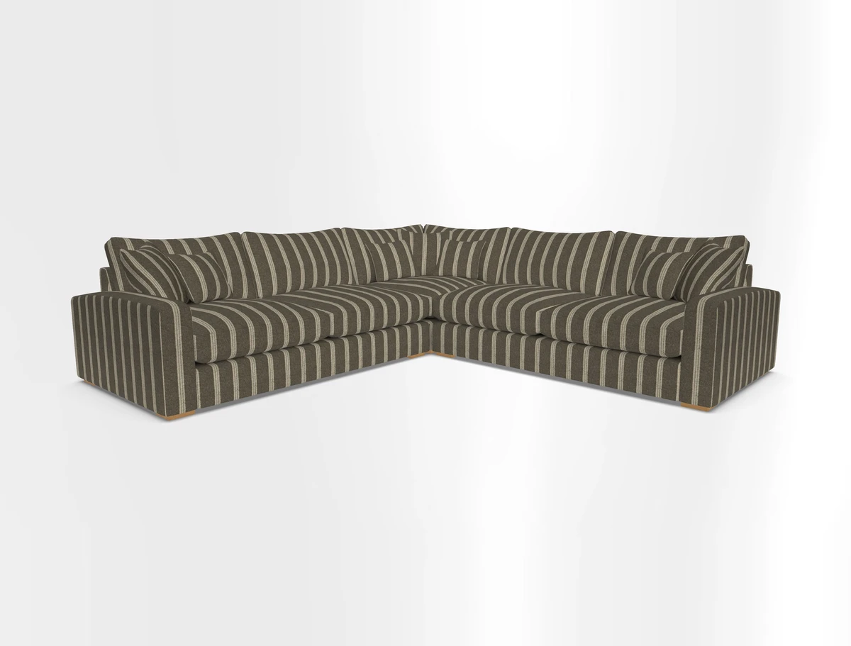 Stockbridge Corner Sofa RHF and LHF in V&A Threads of India Opulent Velvets Ikat Mirage Burnt Umber 