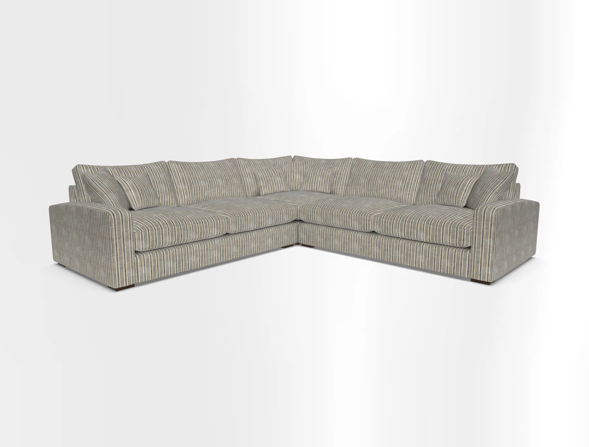 Stockbridge Corner Sofa RHF and LHF in V&A Threads of India Opulent Velvets Ikat Mirage Burnt Umber 
