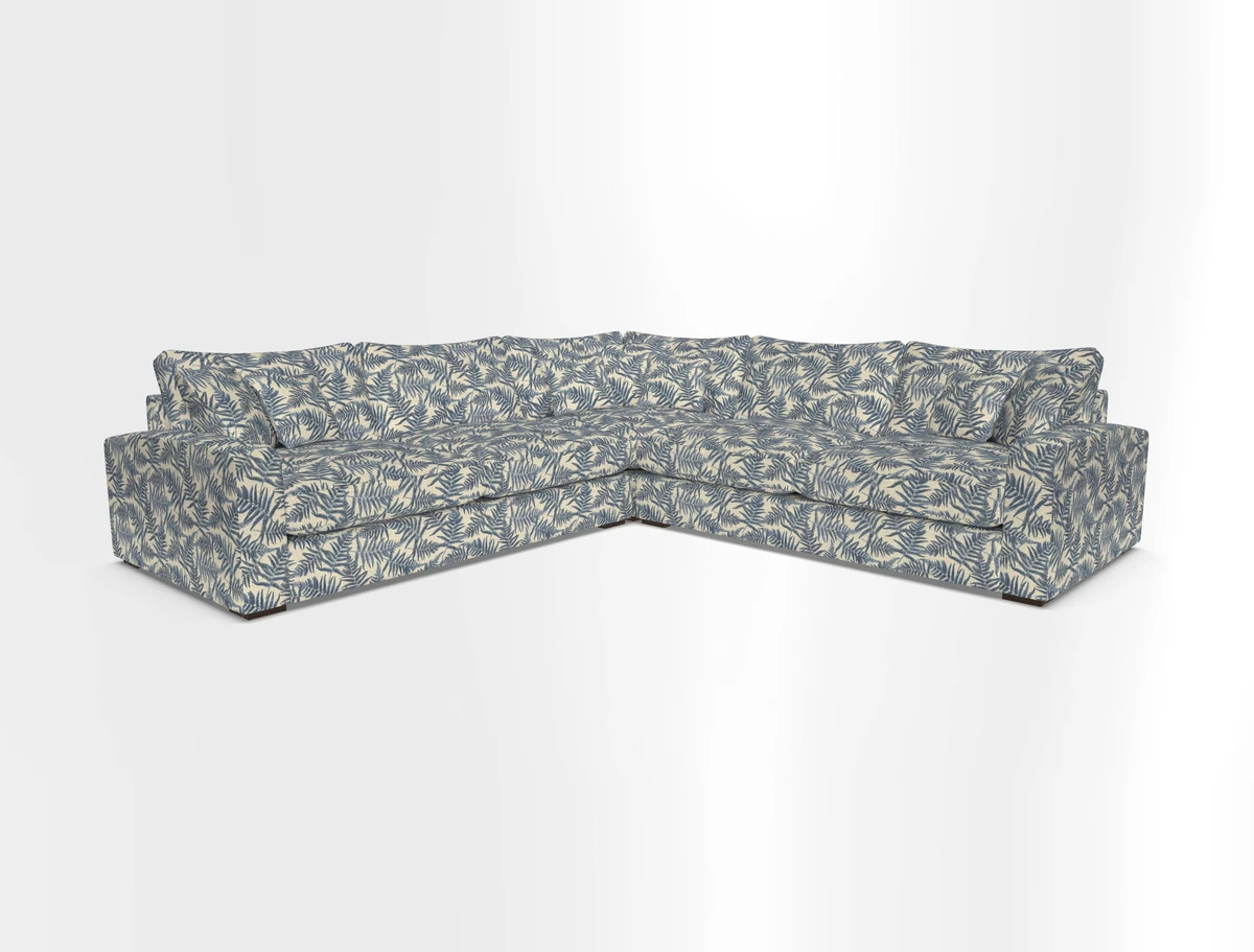 Stockbridge Corner Sofa RHF and LHF in V&A Threads of India Opulent Velvets Ikat Mirage Burnt Umber 