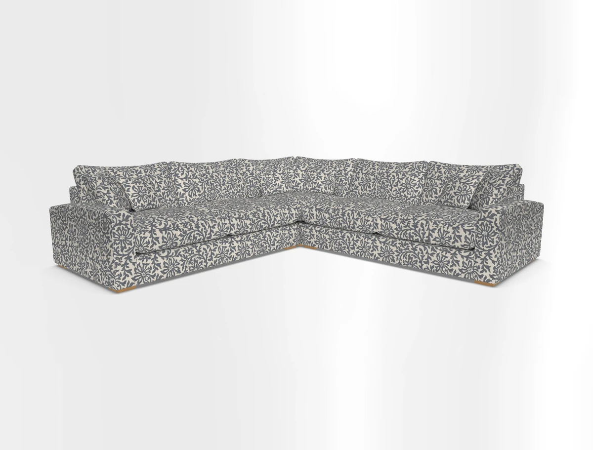 Stockbridge Corner Sofa RHF and LHF in V&A Threads of India Opulent Velvets Ikat Mirage Burnt Umber 