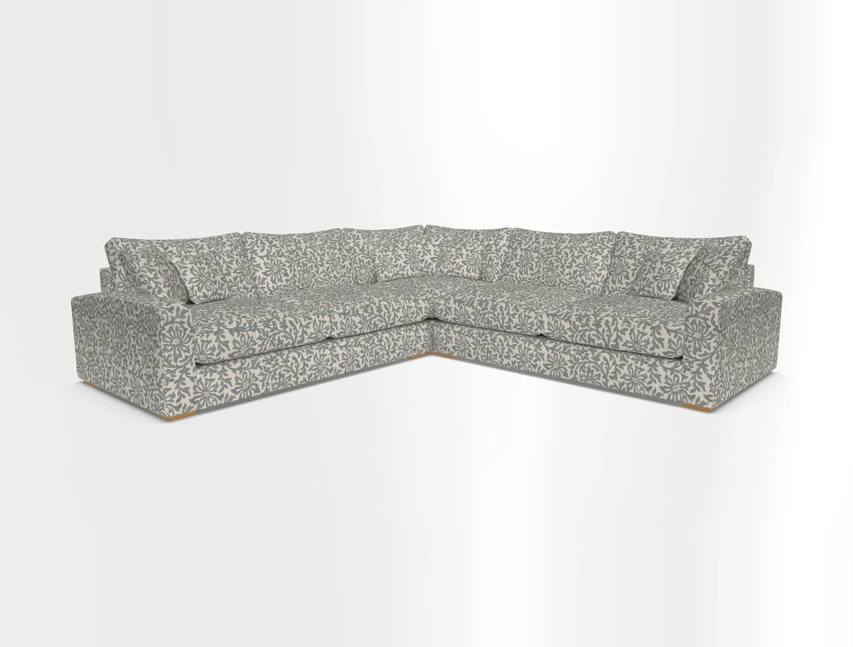 Stockbridge Corner Sofa RHF and LHF in V&A Threads of India Opulent Velvets Ikat Mirage Burnt Umber 