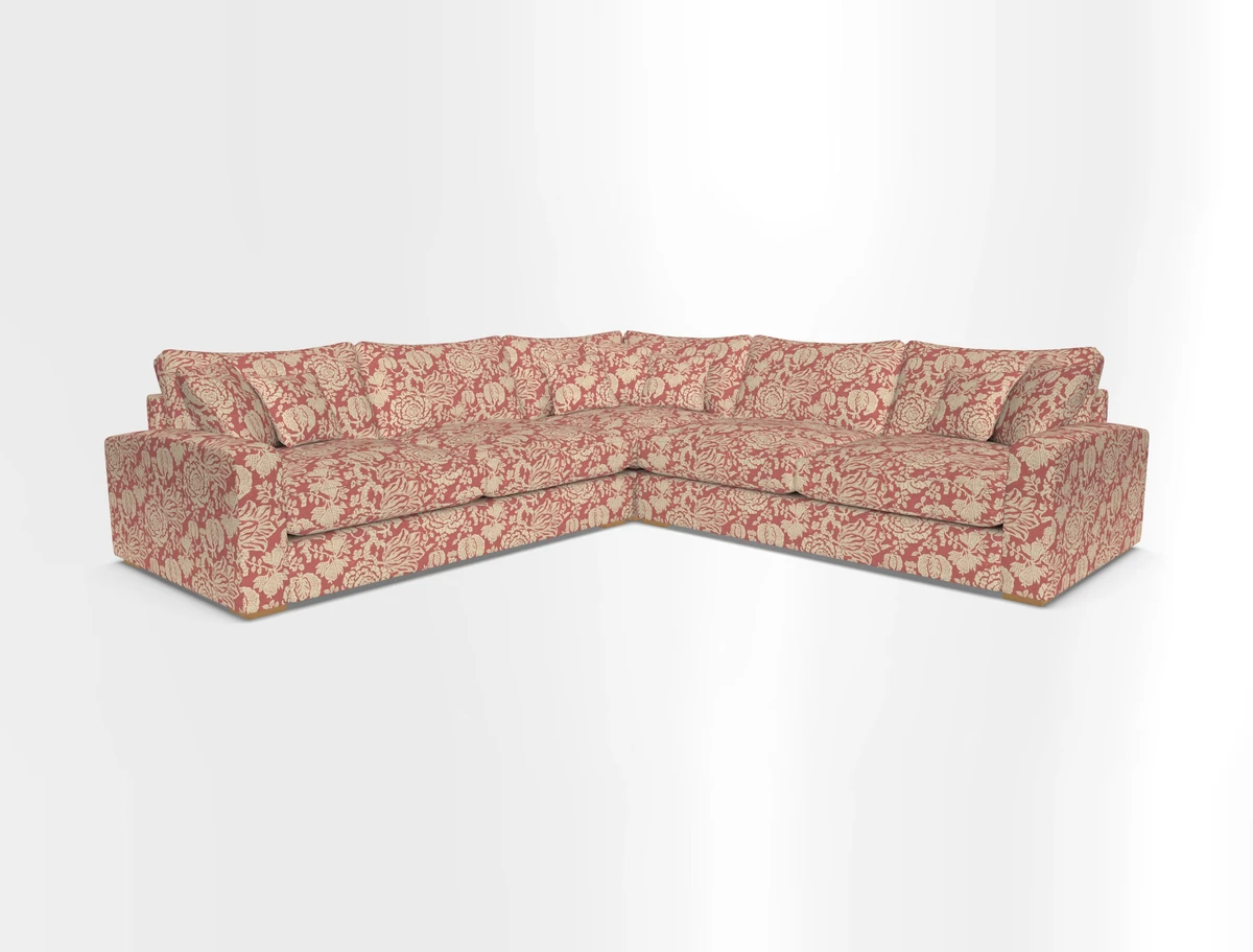 Stockbridge Corner Sofa RHF and LHF in V&A Threads of India Opulent Velvets Ikat Mirage Burnt Umber 