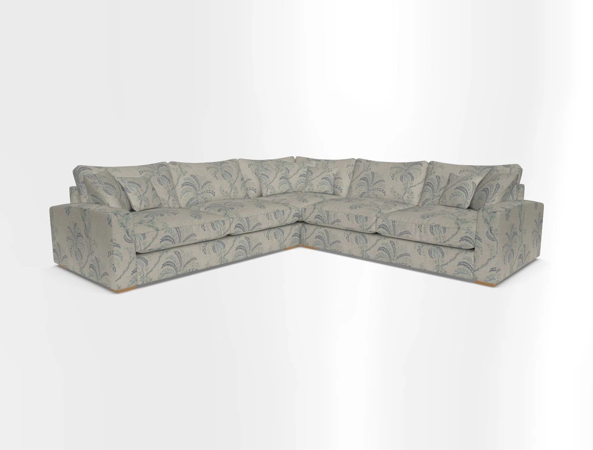 Stockbridge Corner Sofa RHF and LHF in V&A Threads of India Opulent Velvets Ikat Mirage Burnt Umber 