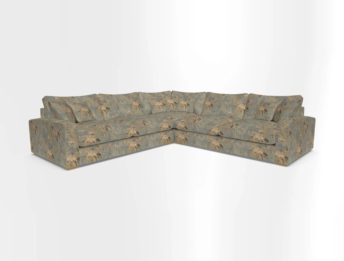 Stockbridge Corner Sofa RHF and LHF in V&A Threads of India Opulent Velvets Ikat Mirage Burnt Umber 