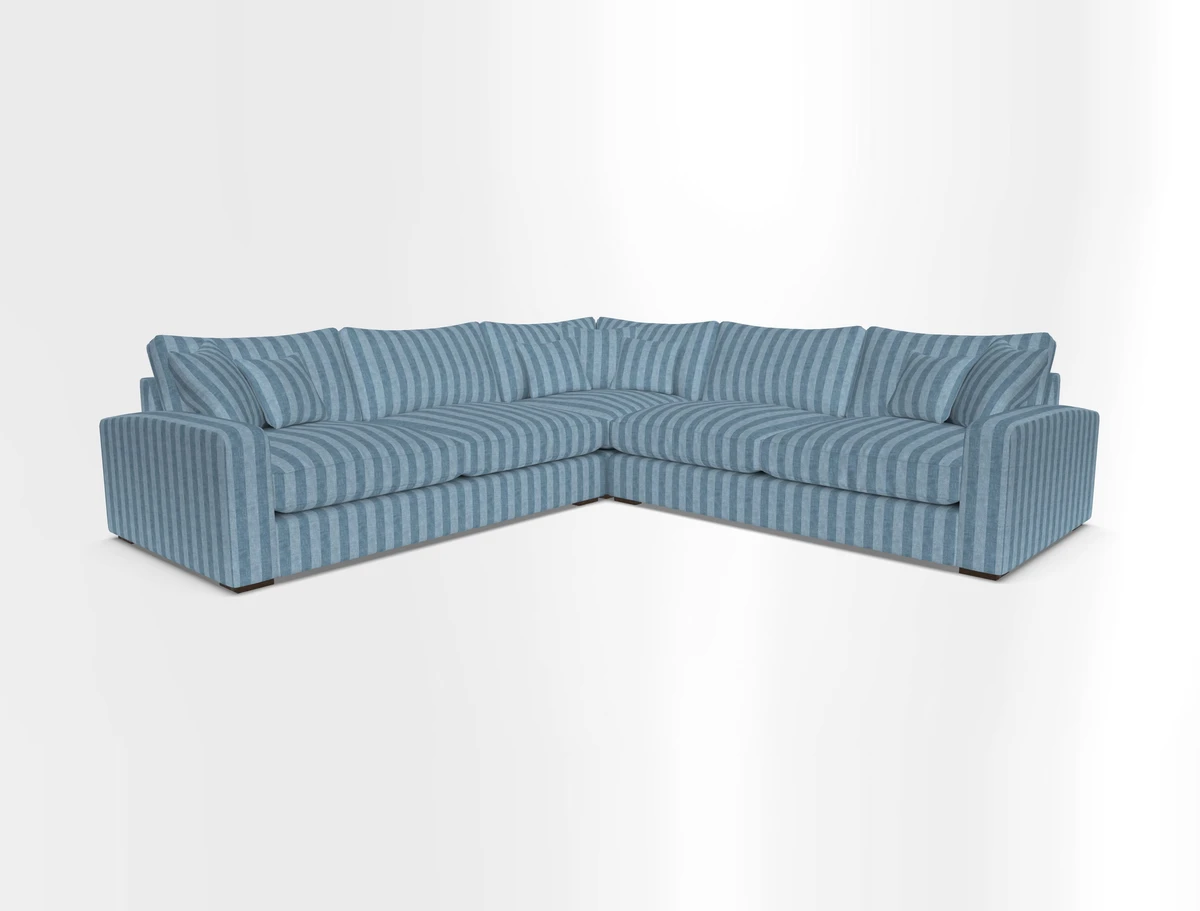 Stockbridge Corner Sofa RHF and LHF in V&A Threads of India Opulent Velvets Ikat Mirage Burnt Umber 