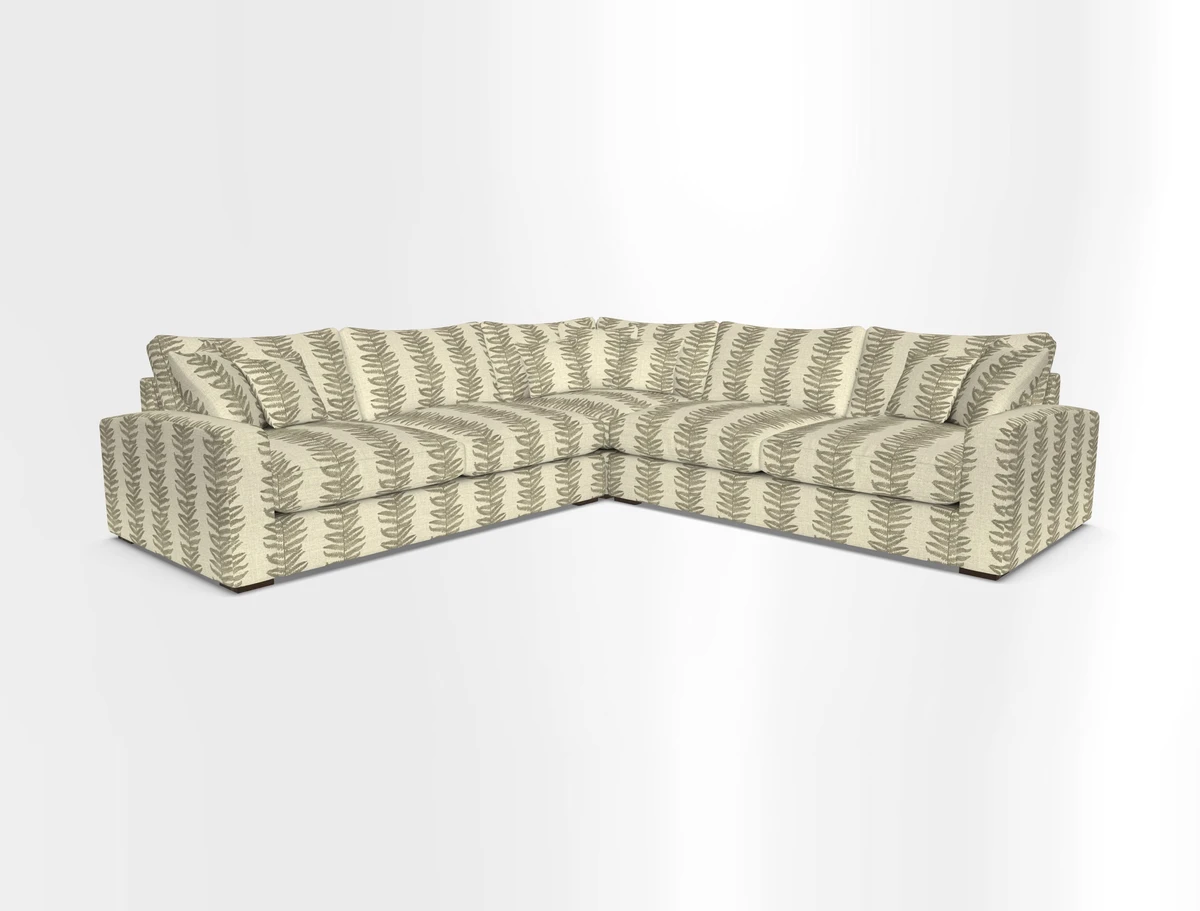 Stockbridge Corner Sofa RHF and LHF in V&A Threads of India Opulent Velvets Ikat Mirage Burnt Umber 