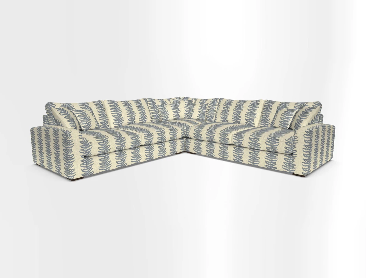 Stockbridge Corner Sofa RHF and LHF in V&A Threads of India Opulent Velvets Ikat Mirage Burnt Umber 