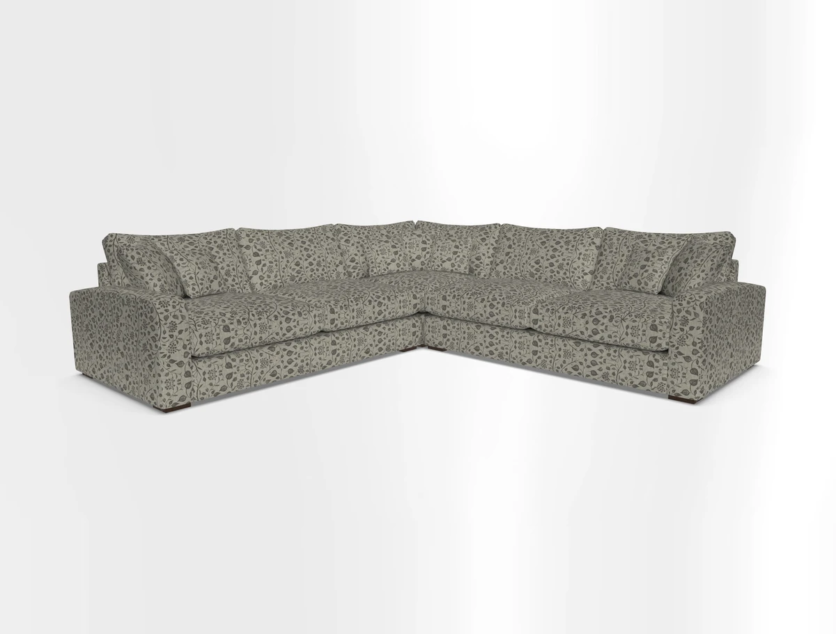Stockbridge Corner Sofa RHF and LHF in V&A Threads of India Opulent Velvets Ikat Mirage Burnt Umber 