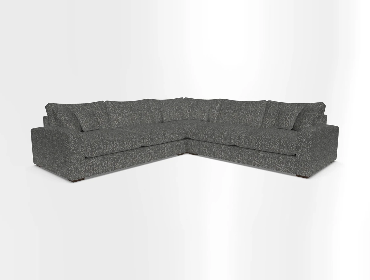 Stockbridge Corner Sofa RHF and LHF in V&A Threads of India Opulent Velvets Ikat Mirage Burnt Umber 
