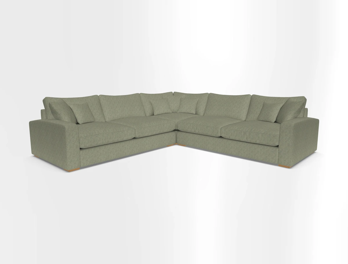 Stockbridge Corner Sofa RHF and LHF in V&A Threads of India Opulent Velvets Ikat Mirage Burnt Umber 