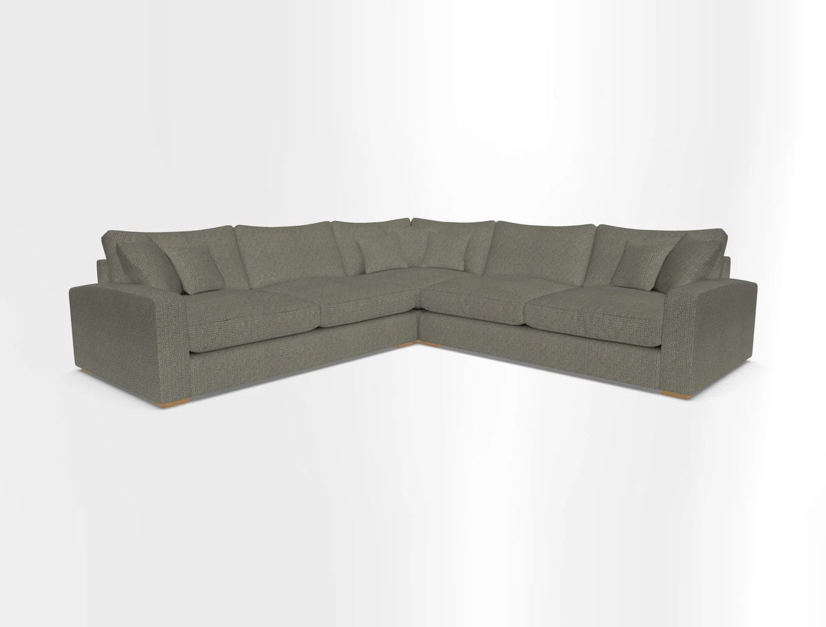 Stockbridge Corner Sofa RHF and LHF in V&A Threads of India Opulent Velvets Ikat Mirage Burnt Umber 