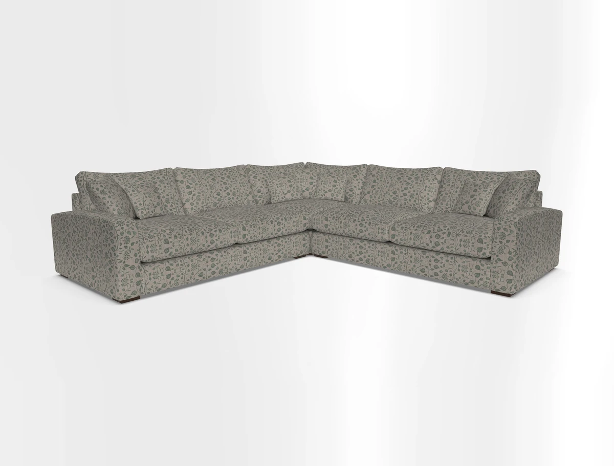 Stockbridge Corner Sofa RHF and LHF in V&A Threads of India Opulent Velvets Ikat Mirage Burnt Umber 