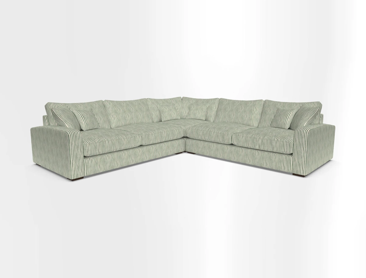 Stockbridge Corner Sofa RHF and LHF in V&A Threads of India Opulent Velvets Ikat Mirage Burnt Umber 