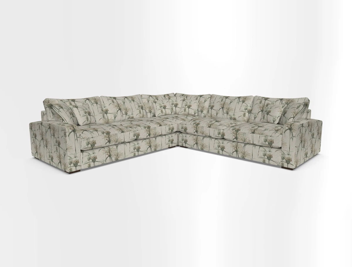 Stockbridge Corner Sofa RHF and LHF in V&A Threads of India Opulent Velvets Ikat Mirage Burnt Umber 