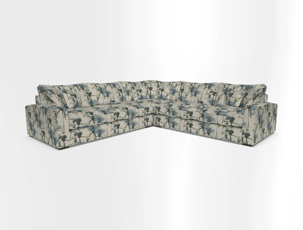 Stockbridge Corner Sofa RHF and LHF in V&A Threads of India Opulent Velvets Ikat Mirage Burnt Umber 