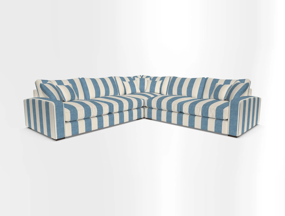 Stockbridge Corner Sofa RHF and LHF in V&A Threads of India Opulent Velvets Ikat Mirage Burnt Umber 