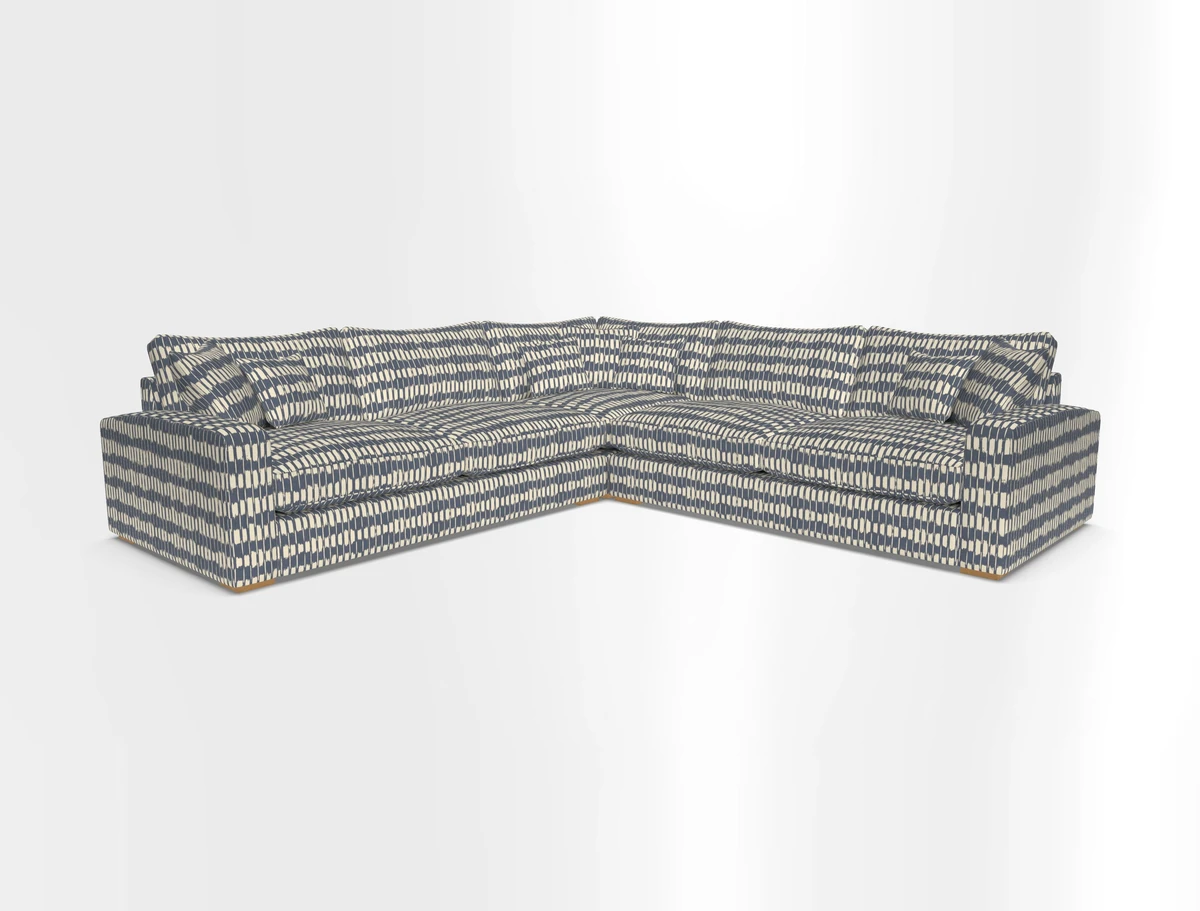 Stockbridge Corner Sofa RHF and LHF in V&A Threads of India Opulent Velvets Ikat Mirage Burnt Umber 