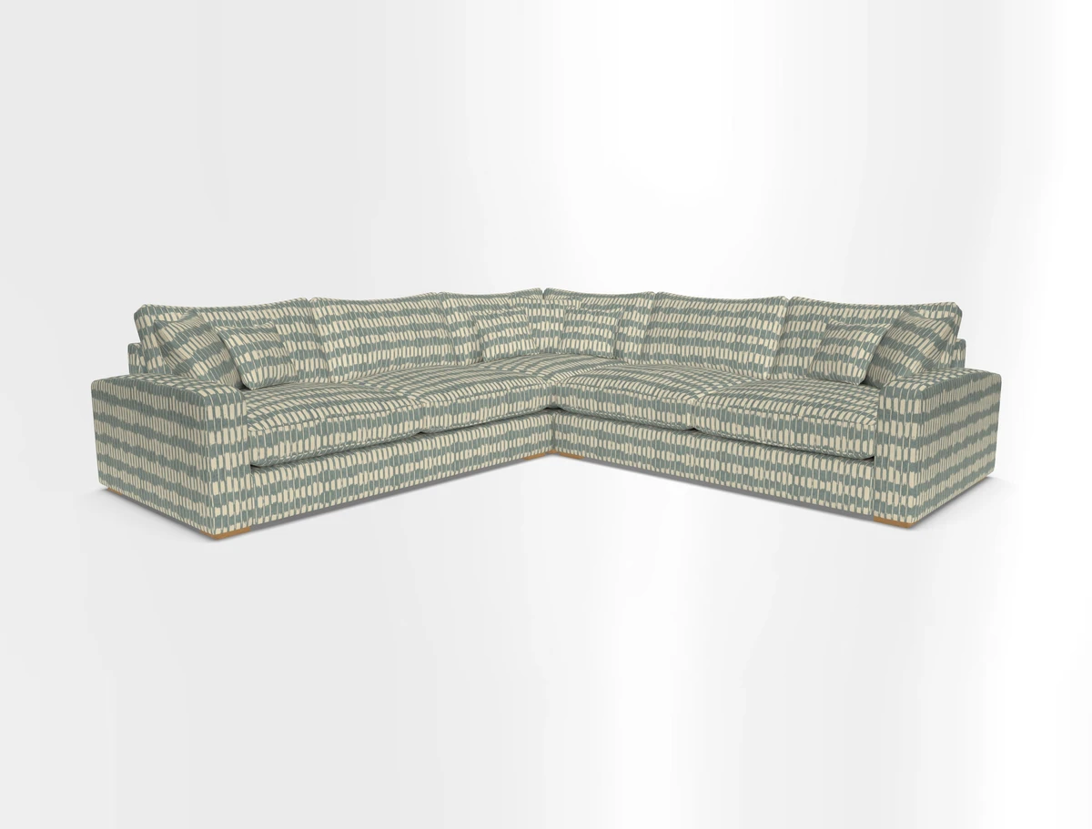 Stockbridge Corner Sofa RHF and LHF in V&A Threads of India Opulent Velvets Ikat Mirage Burnt Umber 