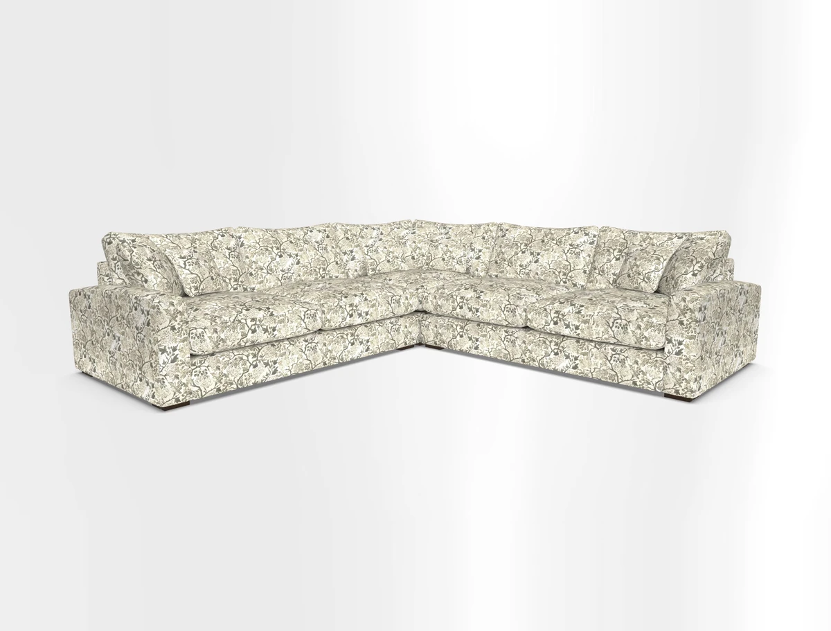 Stockbridge Corner Sofa RHF and LHF in V&A Threads of India Opulent Velvets Ikat Mirage Burnt Umber 