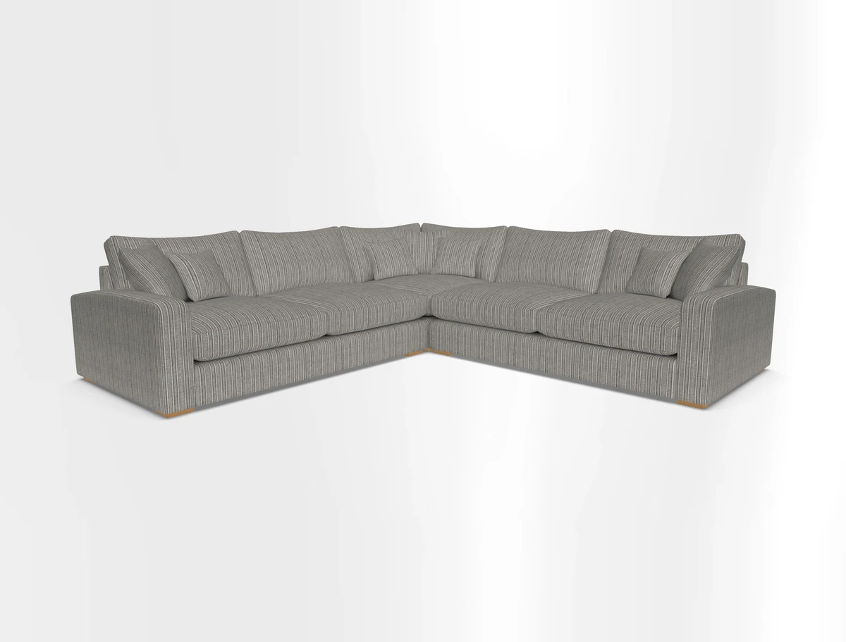 Stockbridge Corner Sofa RHF and LHF in V&A Threads of India Opulent Velvets Ikat Mirage Burnt Umber 