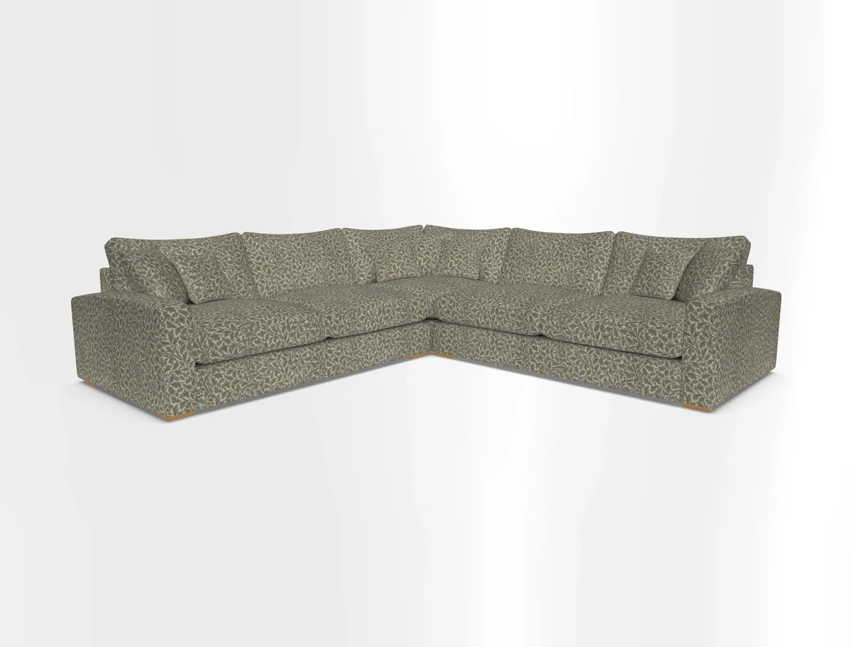 Stockbridge Corner Sofa RHF and LHF in V&A Threads of India Opulent Velvets Ikat Mirage Burnt Umber 