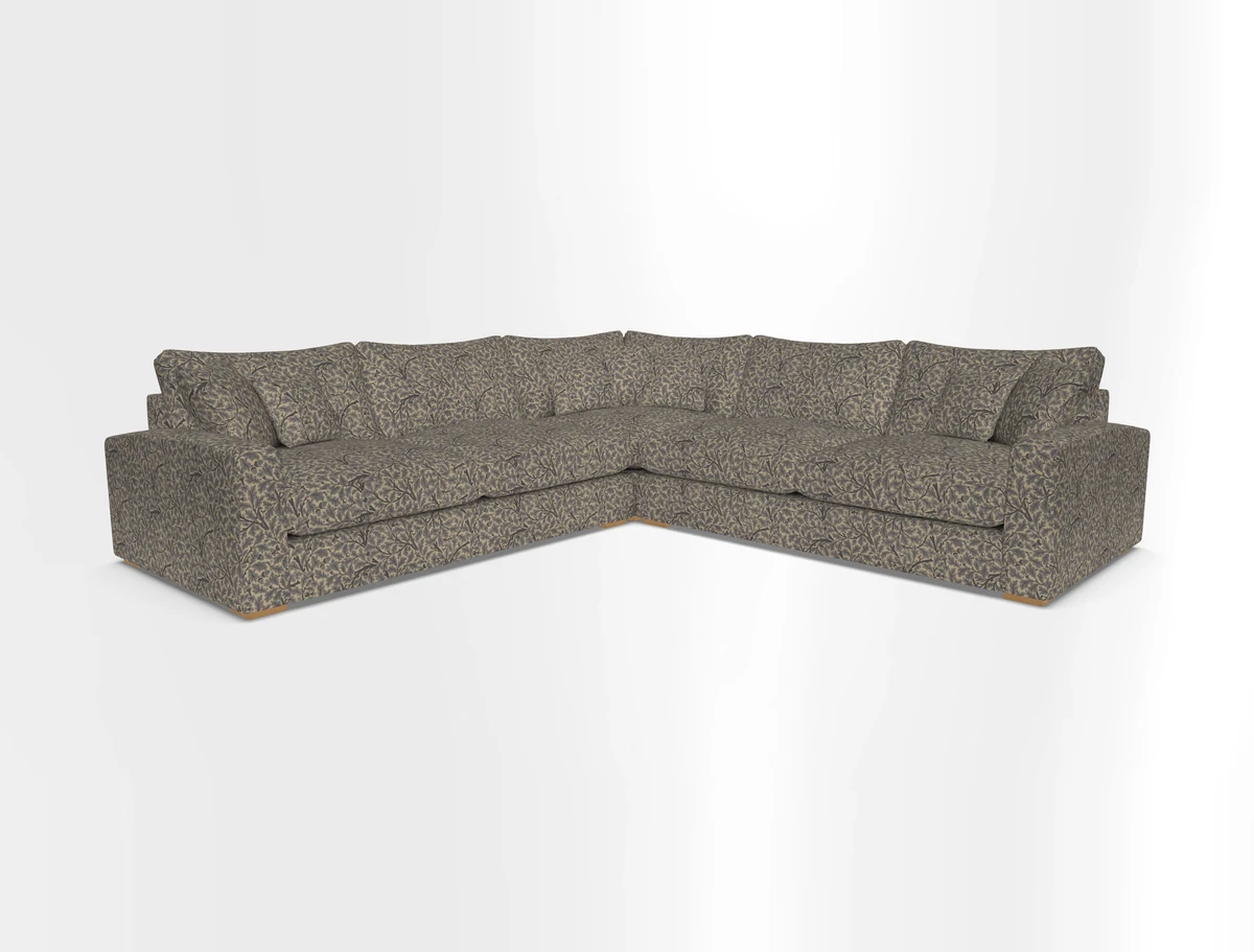Stockbridge Corner Sofa RHF and LHF in V&A Threads of India Opulent Velvets Ikat Mirage Burnt Umber 