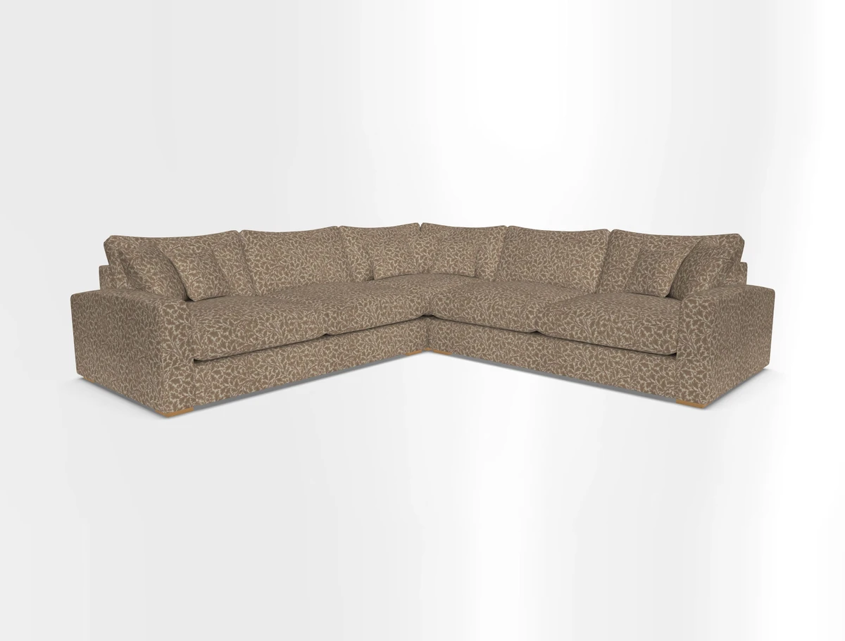 Stockbridge Corner Sofa RHF and LHF in V&A Threads of India Opulent Velvets Ikat Mirage Burnt Umber 