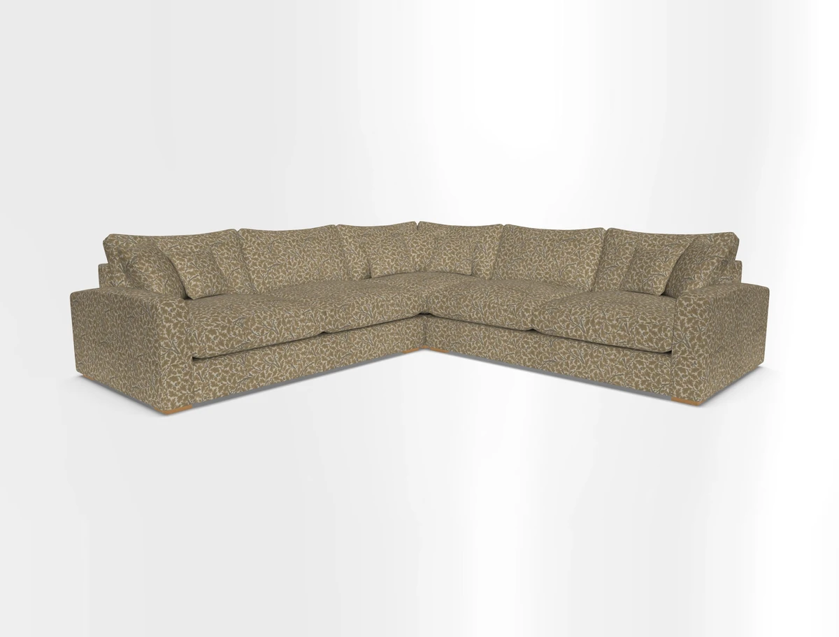 Stockbridge Corner Sofa RHF and LHF in V&A Threads of India Opulent Velvets Ikat Mirage Burnt Umber 