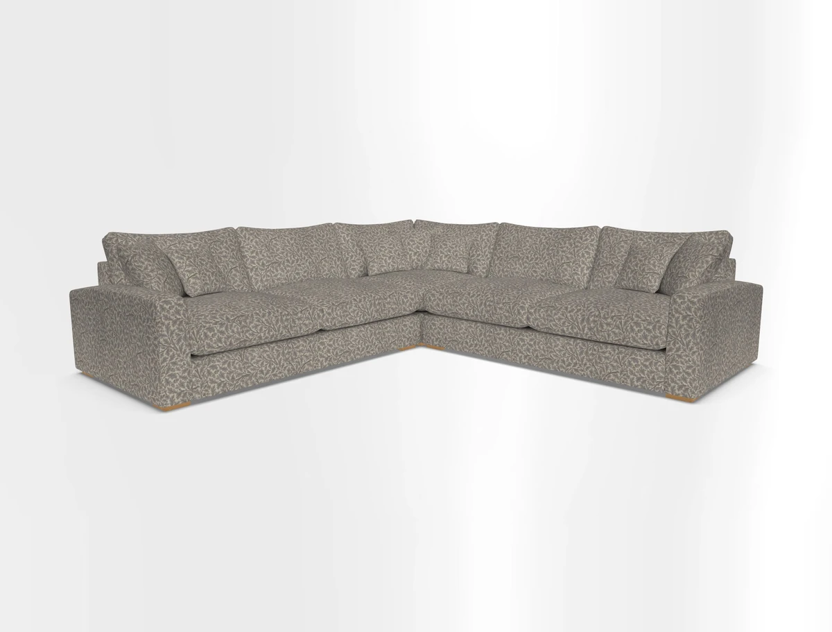 Stockbridge Corner Sofa RHF and LHF in V&A Threads of India Opulent Velvets Ikat Mirage Burnt Umber 