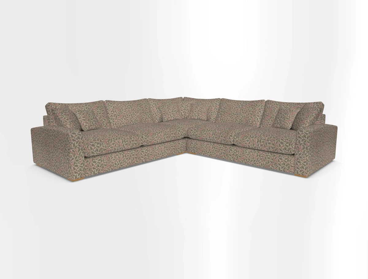 Stockbridge Corner Sofa RHF and LHF in V&A Threads of India Opulent Velvets Ikat Mirage Burnt Umber 