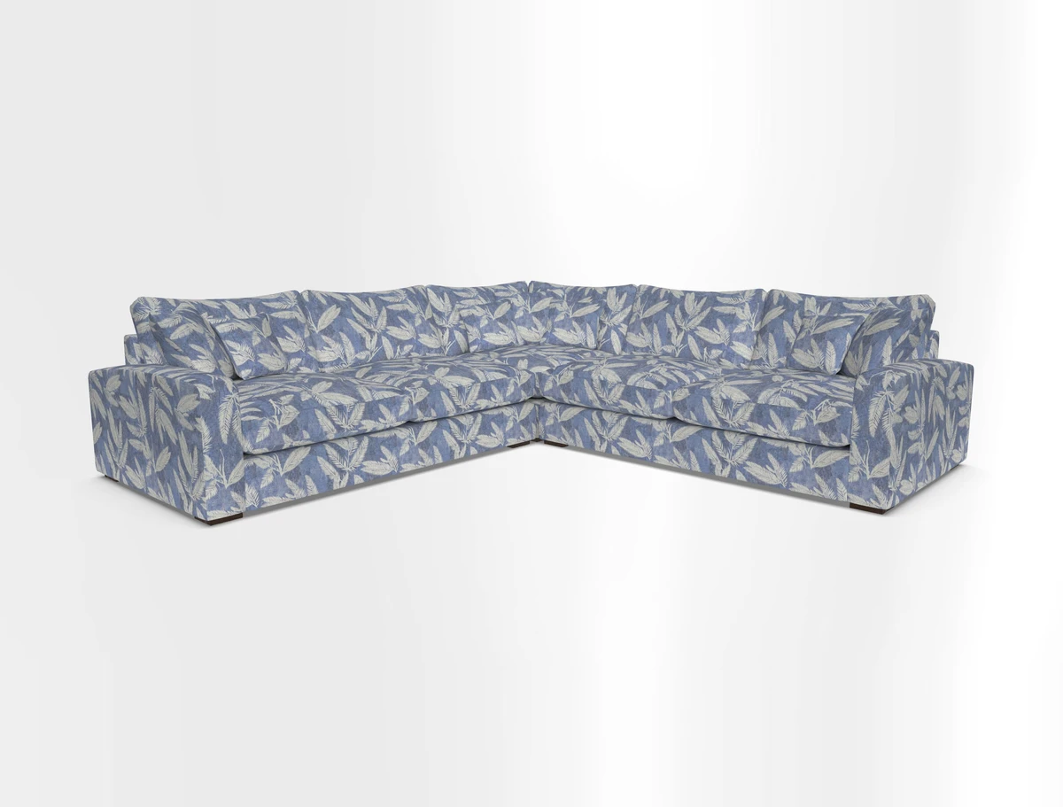 Stockbridge Corner Sofa RHF and LHF in V&A Threads of India Opulent Velvets Ikat Mirage Burnt Umber 